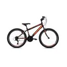 Noorte jalgratas Capriolo MTB RAPID 240 24'', must/oranž, raam 13"
